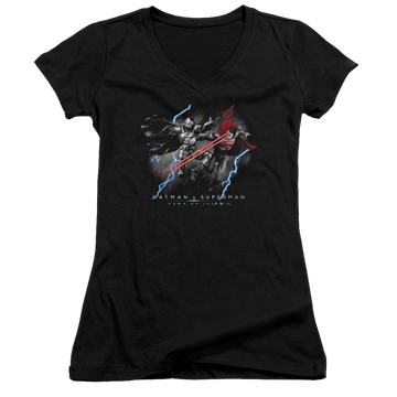 Batman v Superman Lightning V Heat Vision - Juniors V-Neck T-Shirt Juniors V-Neck T-Shirt Batman   