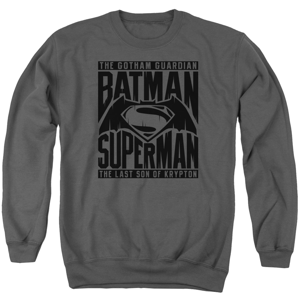 Batman v Superman Title Fight - Men's Crewneck Sweatshirt Men's Crewneck Sweatshirt Batman   