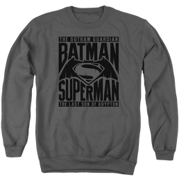 Batman v Superman Title Fight - Men's Crewneck Sweatshirt Men's Crewneck Sweatshirt Batman   