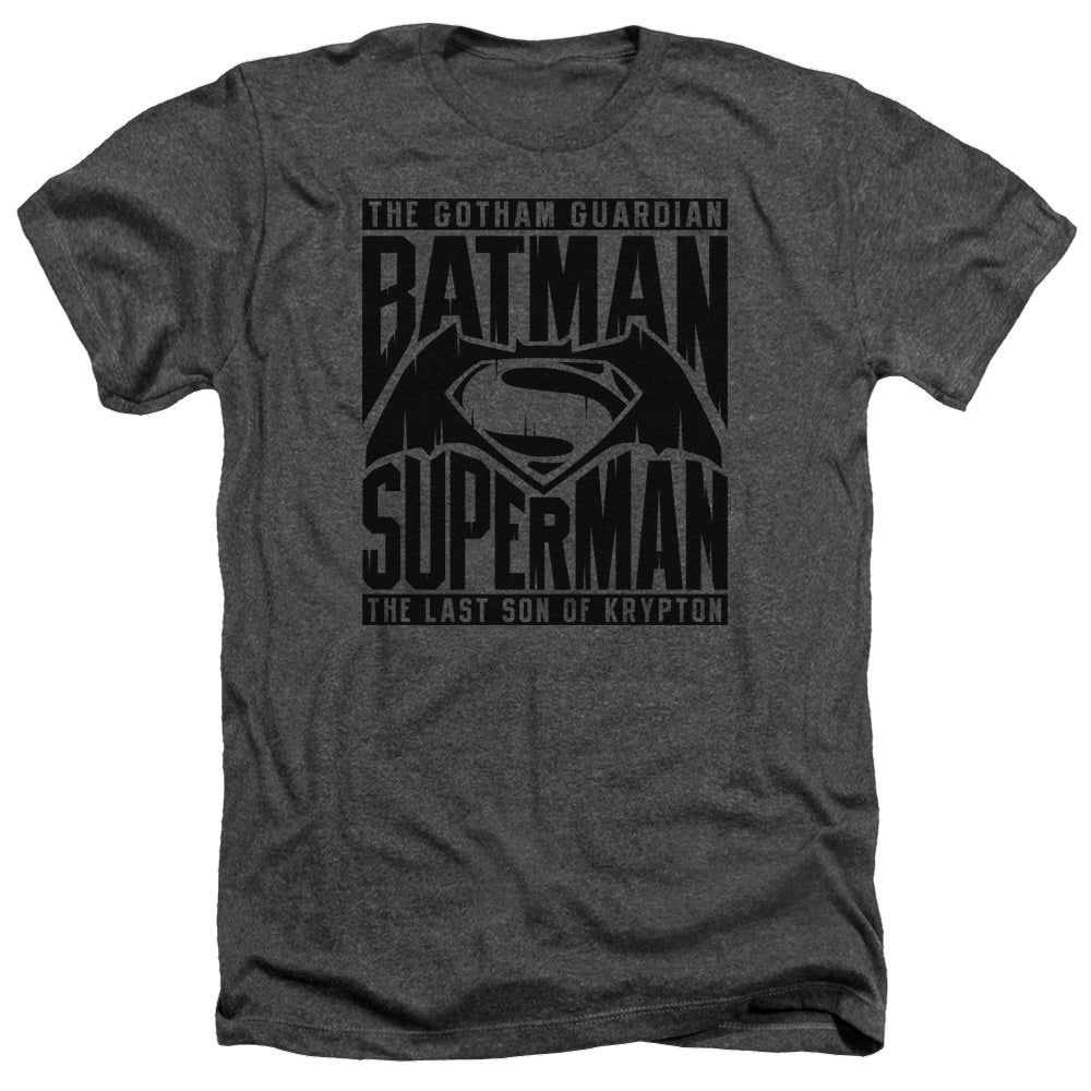 Batman v Superman Title Fight - Men's Heather T-Shirt Men's Heather T-Shirt Batman   