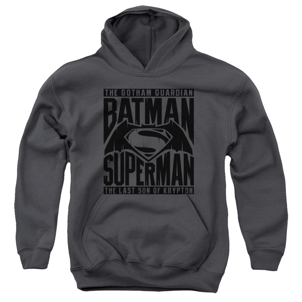 Batman v Superman Title Fight - Youth Hoodie Youth Hoodie (Ages 8-12) Batman   