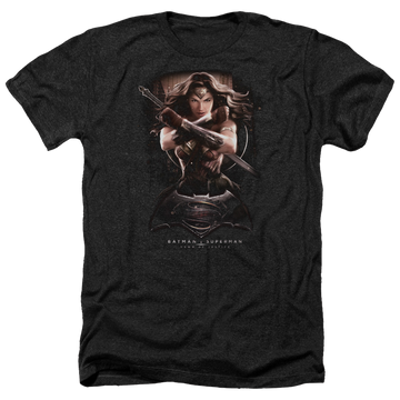 Charcoal men's heather t-shirt with Batman v Superman Ww Ground Zero graphic