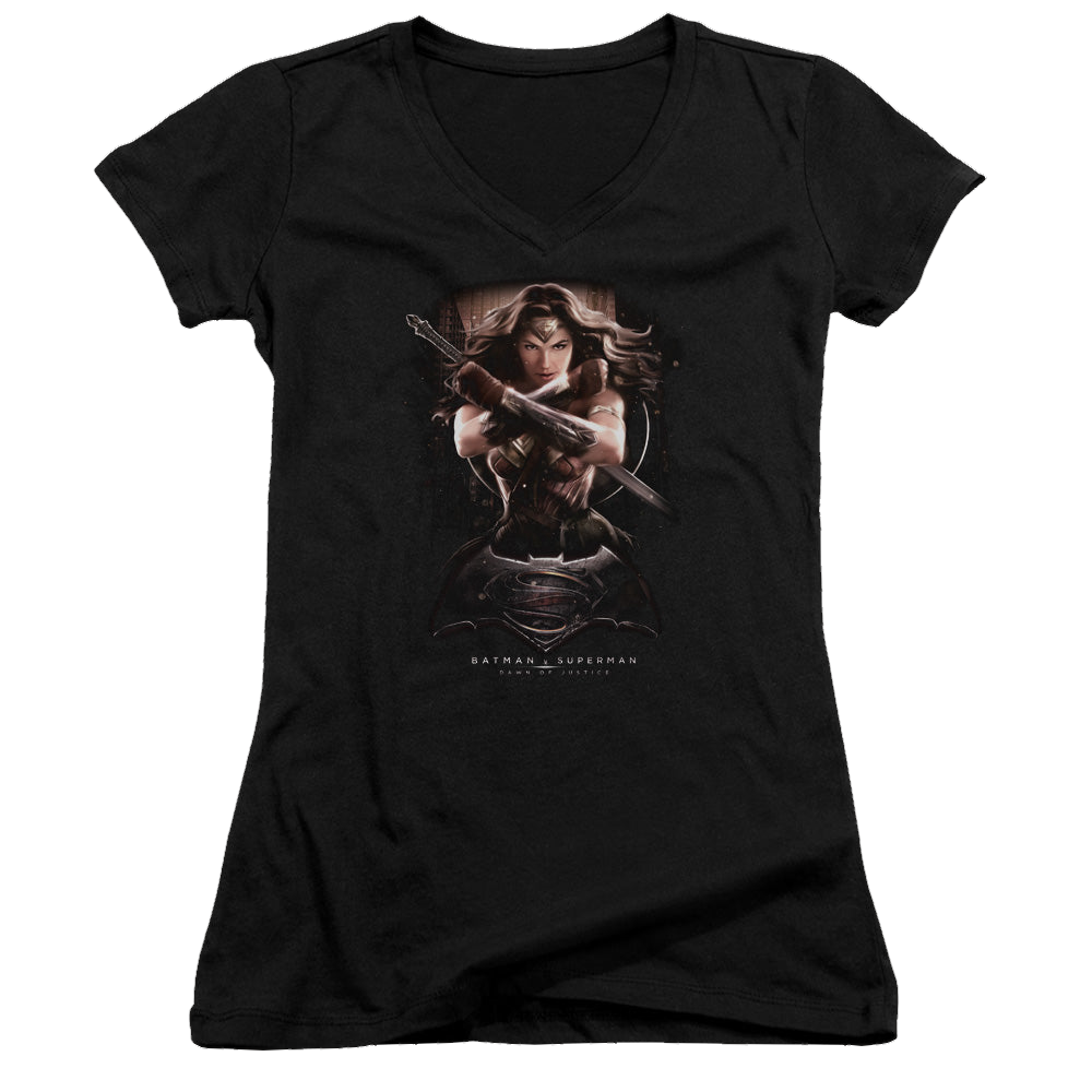 Batman v Superman Ww Ground Zero - Juniors V-Neck T-Shirt Juniors V-Neck T-Shirt Batman   