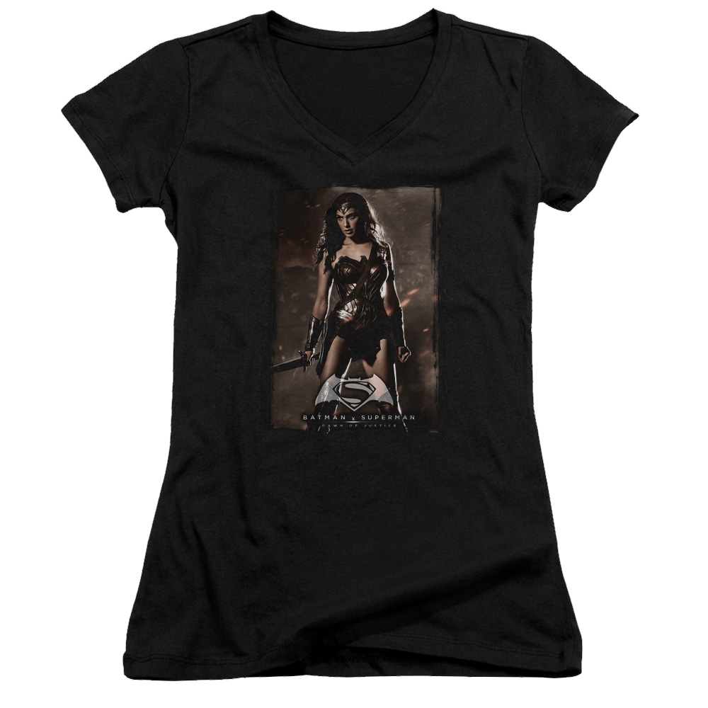 Batman v Superman Ww Poster - Juniors V-Neck T-Shirt Juniors V-Neck T-Shirt Batman   