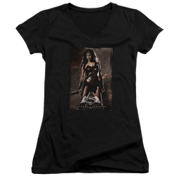 Batman v Superman Ww Poster - Juniors V-Neck T-Shirt Juniors V-Neck T-Shirt Batman   