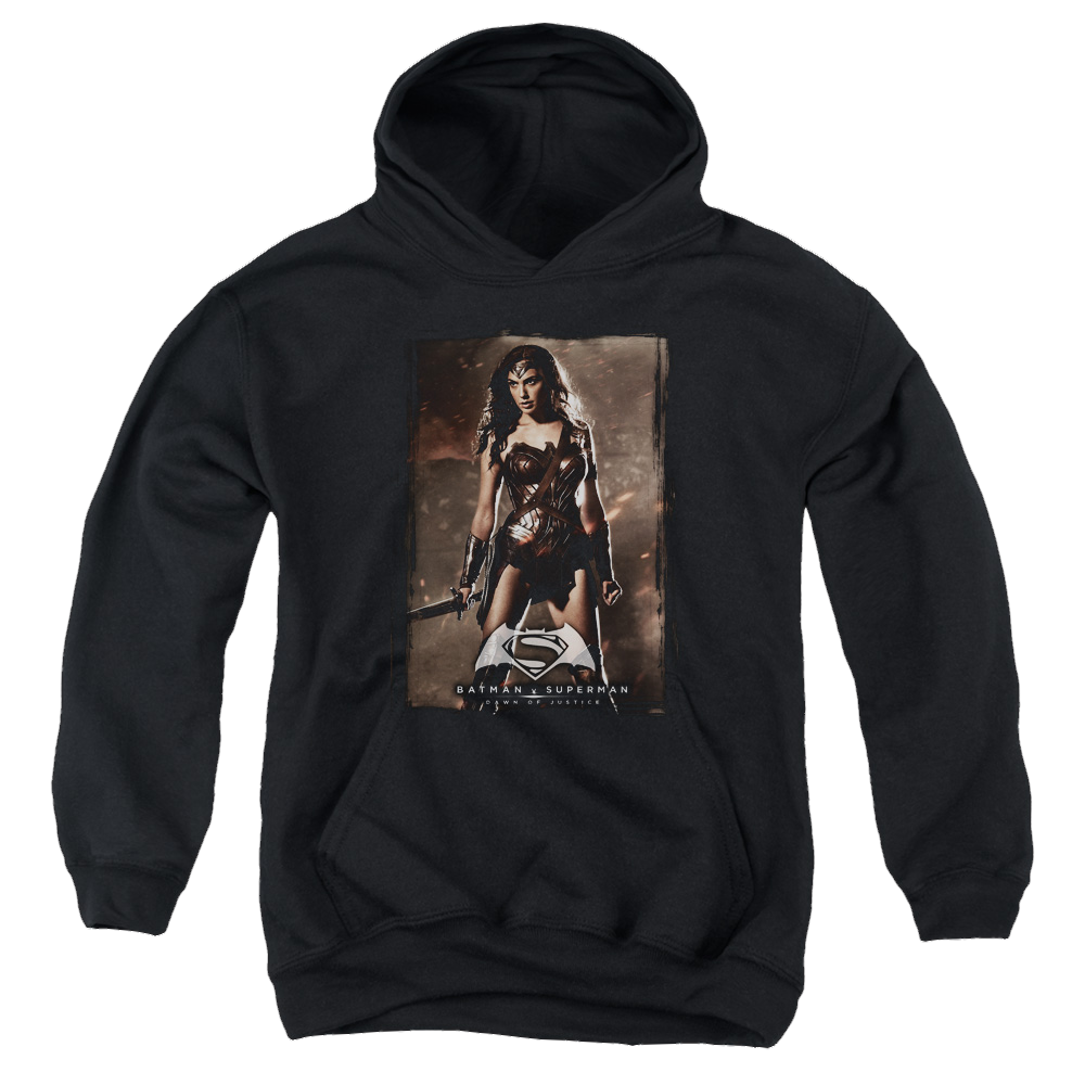 Batman v Superman Ww Poster - Youth Hoodie Youth Hoodie (Ages 8-12) Batman   