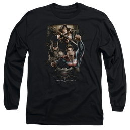 Batman v Superman Three In Action - Men's Long Sleeve T-Shirt Men's Long Sleeve T-Shirt Batman   