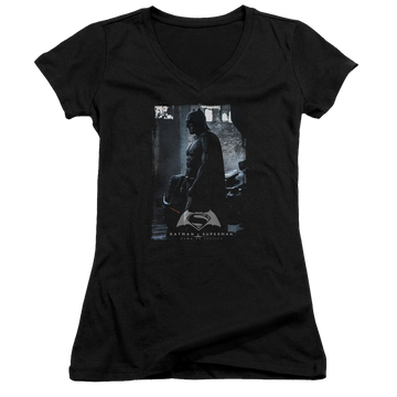 Batman v Superman Bat Poster - Juniors V-Neck T-Shirt Juniors V-Neck T-Shirt Batman   