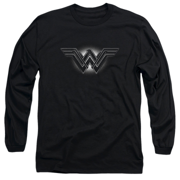 Black men's long sleeve t-shirt with Batman v Superman Glow Emblem graphic