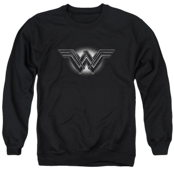 Black men's crewneck sweatshirt with Batman v Superman Glow Emblem graphic