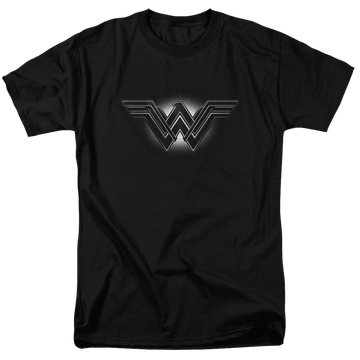 Black men's regular fit t-shirt with Batman v Superman Glow Emblem graphic