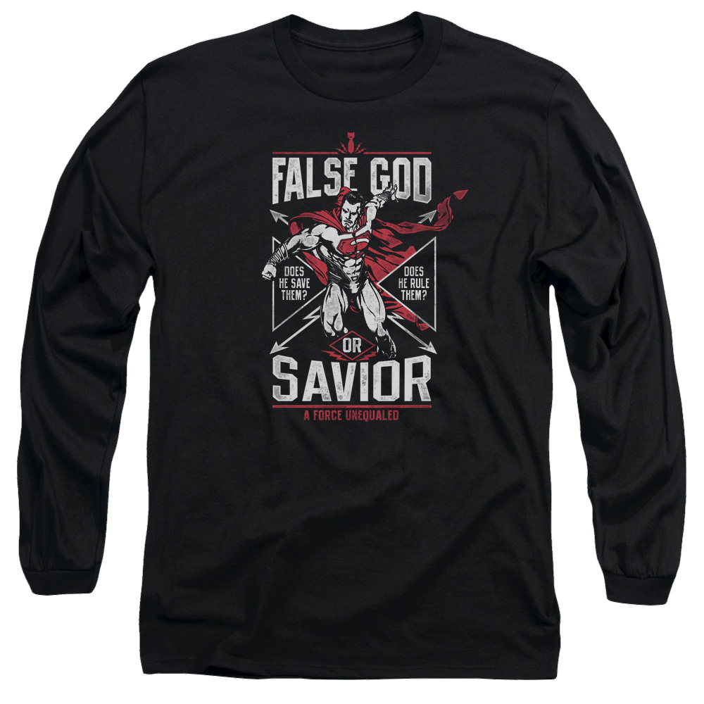 Batman v Superman False God Or Savior - Men's Long Sleeve T-Shirt Men's Long Sleeve T-Shirt Batman   