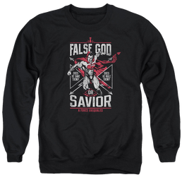 Batman v Superman False God Or Savior - Men's Crewneck Sweatshirt Men's Crewneck Sweatshirt Batman   