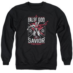 Batman v Superman False God Or Savior - Men's Crewneck Sweatshirt Men's Crewneck Sweatshirt Batman   