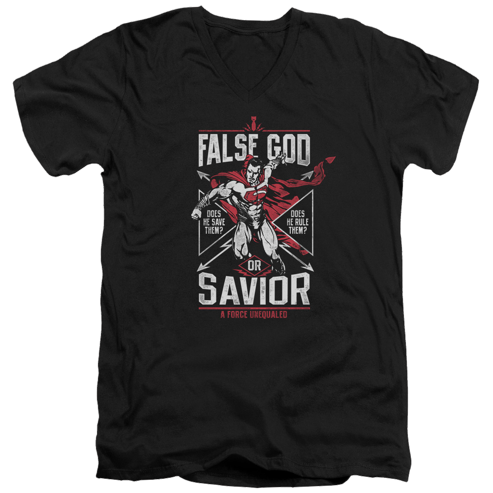 Batman v Superman False God Or Savior - Men's V-Neck T-Shirt Men's V-Neck T-Shirt Batman   