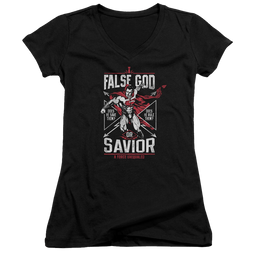 Batman v Superman False God Or Savior - Juniors V-Neck T-Shirt Juniors V-Neck T-Shirt Batman   