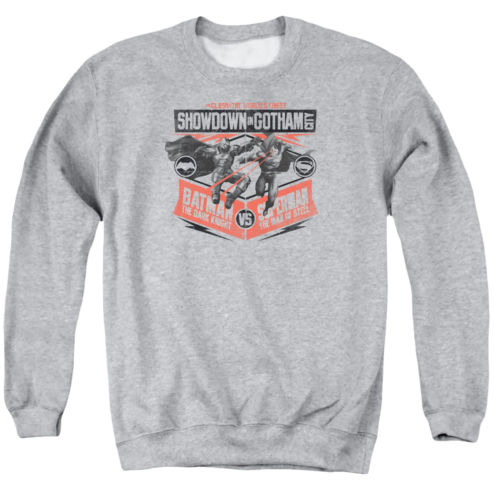 Batman v Superman Showdown In Gotham - Men's Crewneck Sweatshirt Men's Crewneck Sweatshirt Batman   