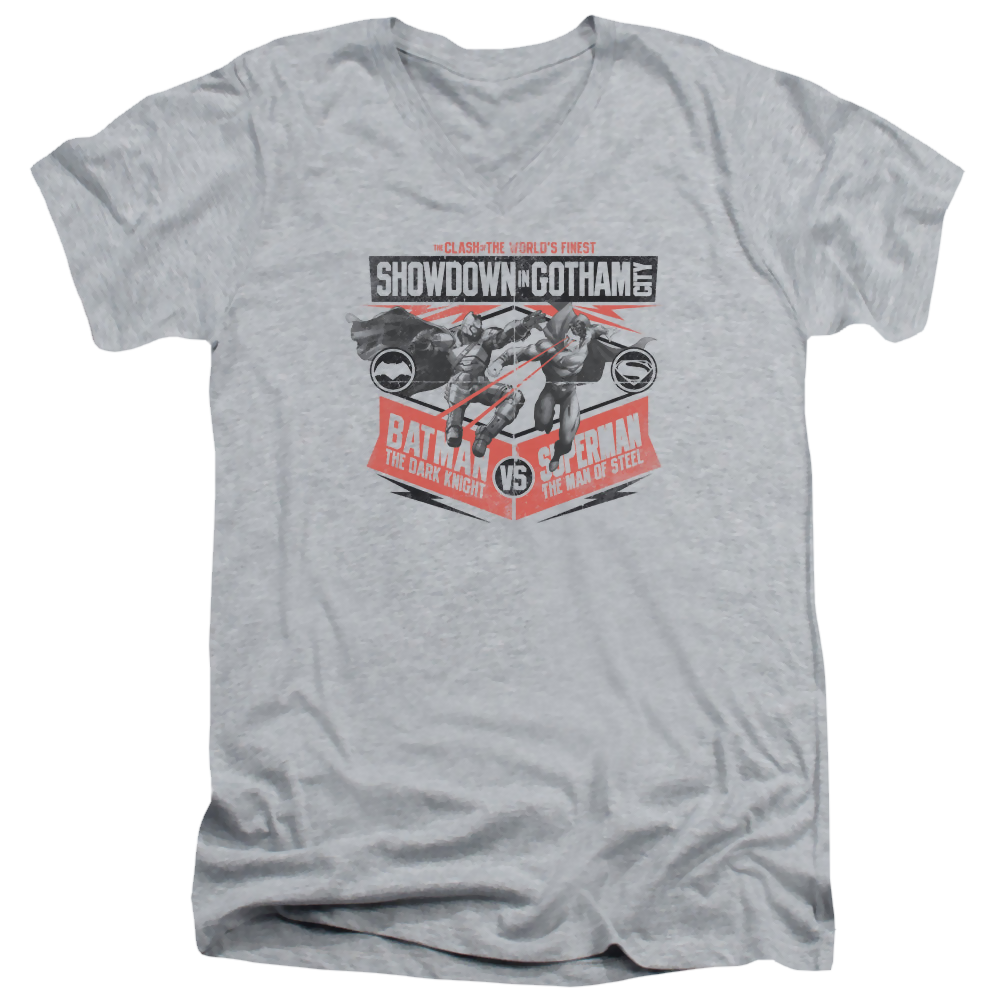 Batman v Superman Showdown In Gotham - Men's V-Neck T-Shirt Men's V-Neck T-Shirt Batman   