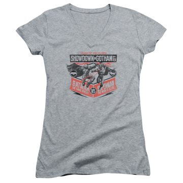 Batman v Superman Showdown In Gotham - Juniors V-Neck T-Shirt Juniors V-Neck T-Shirt Batman   
