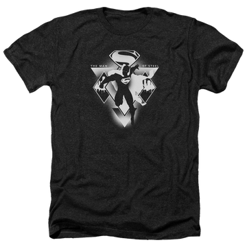 Charcoal men's heather t-shirt with Batman v Superman Triple Diamond graphic