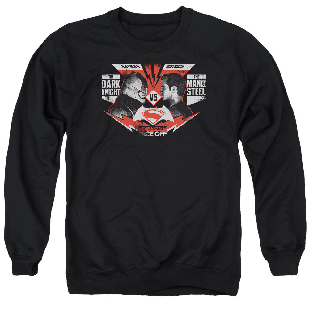 Batman v Superman Ultimate Face Off - Men's Crewneck Sweatshirt Men's Crewneck Sweatshirt Batman   