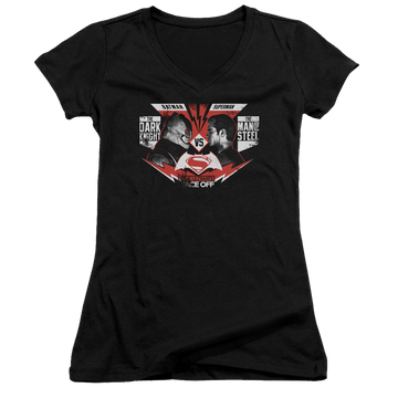 Batman v Superman Ultimate Face Off - Juniors V-Neck T-Shirt Juniors V-Neck T-Shirt Batman   