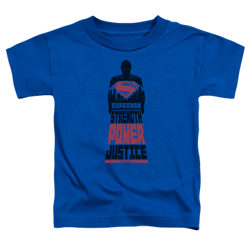 Royal kid's t-shirt for ages 4 to 7 with Batman v Superman Super Justice graphic