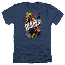 Batman v Superman Double Hero - Men's Heather T-Shirt Men's Heather T-Shirt Batman   
