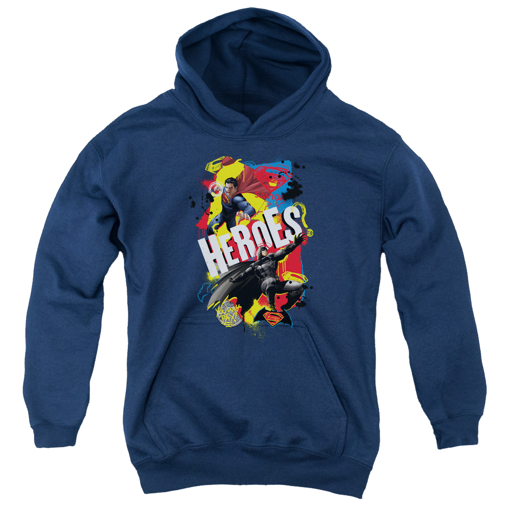 Batman v Superman Double Hero - Youth Hoodie Youth Hoodie (Ages 8-12) Batman   