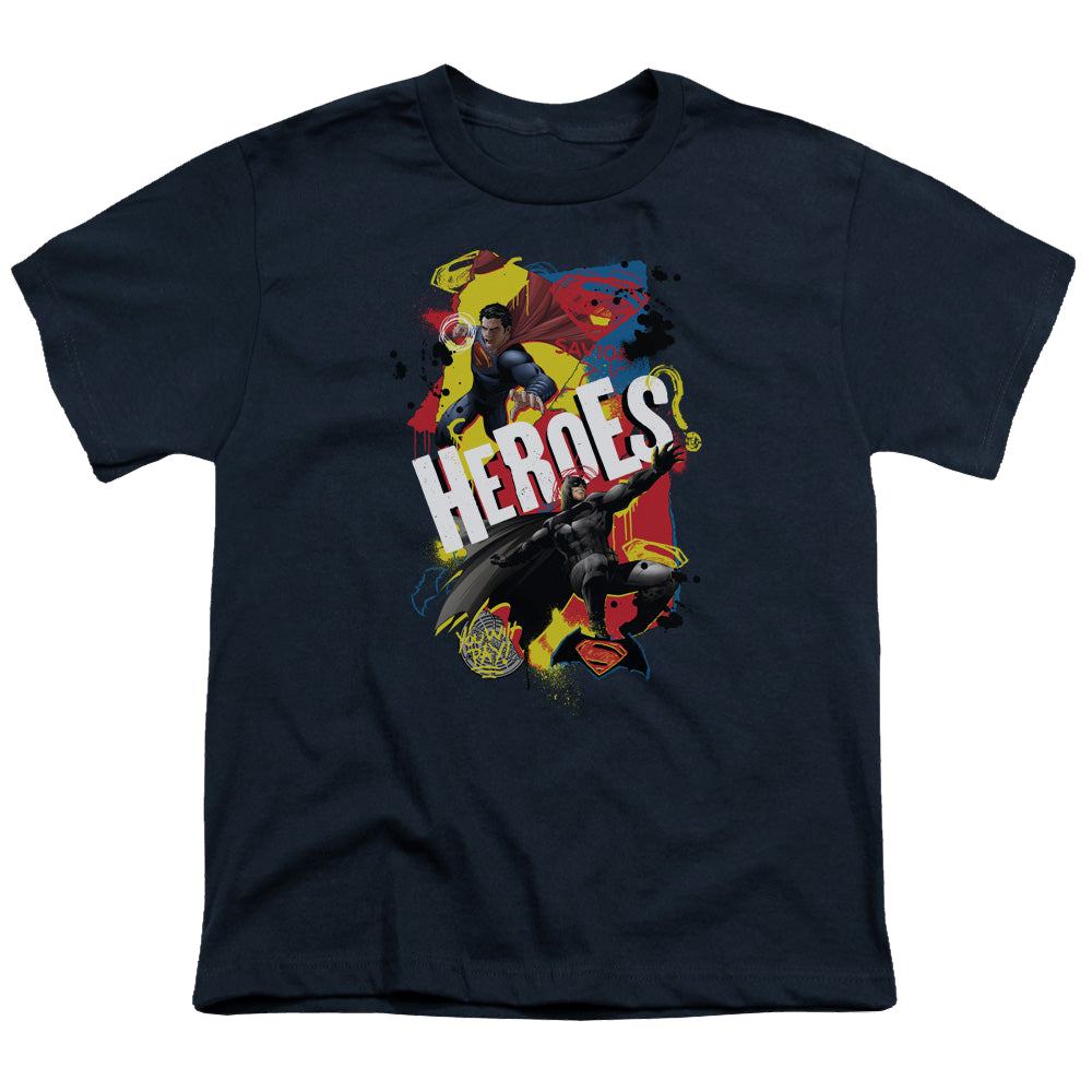 Batman v Superman Double Hero - Youth T-Shirt Youth T-Shirt (Ages 8-12) Batman   
