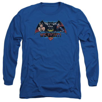 Royal men's long sleeve t-shirt with Batman v Superman Together We Fight graphic