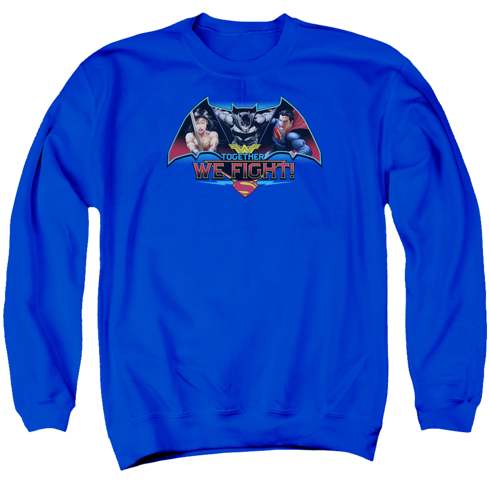 Batman v Superman Together We Fight - Men's Crewneck Sweatshirt Men's Crewneck Sweatshirt Batman   