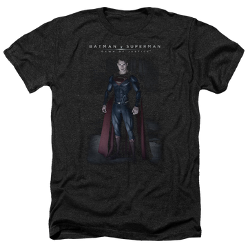 Charcoal men's heather t-shirt with Batman v Superman Stand Tall graphic