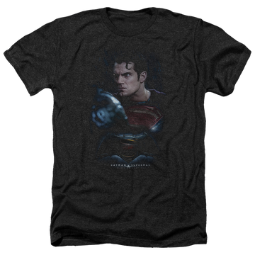 Charcoal men's heather t-shirt with Batman v Superman Super Angry graphic