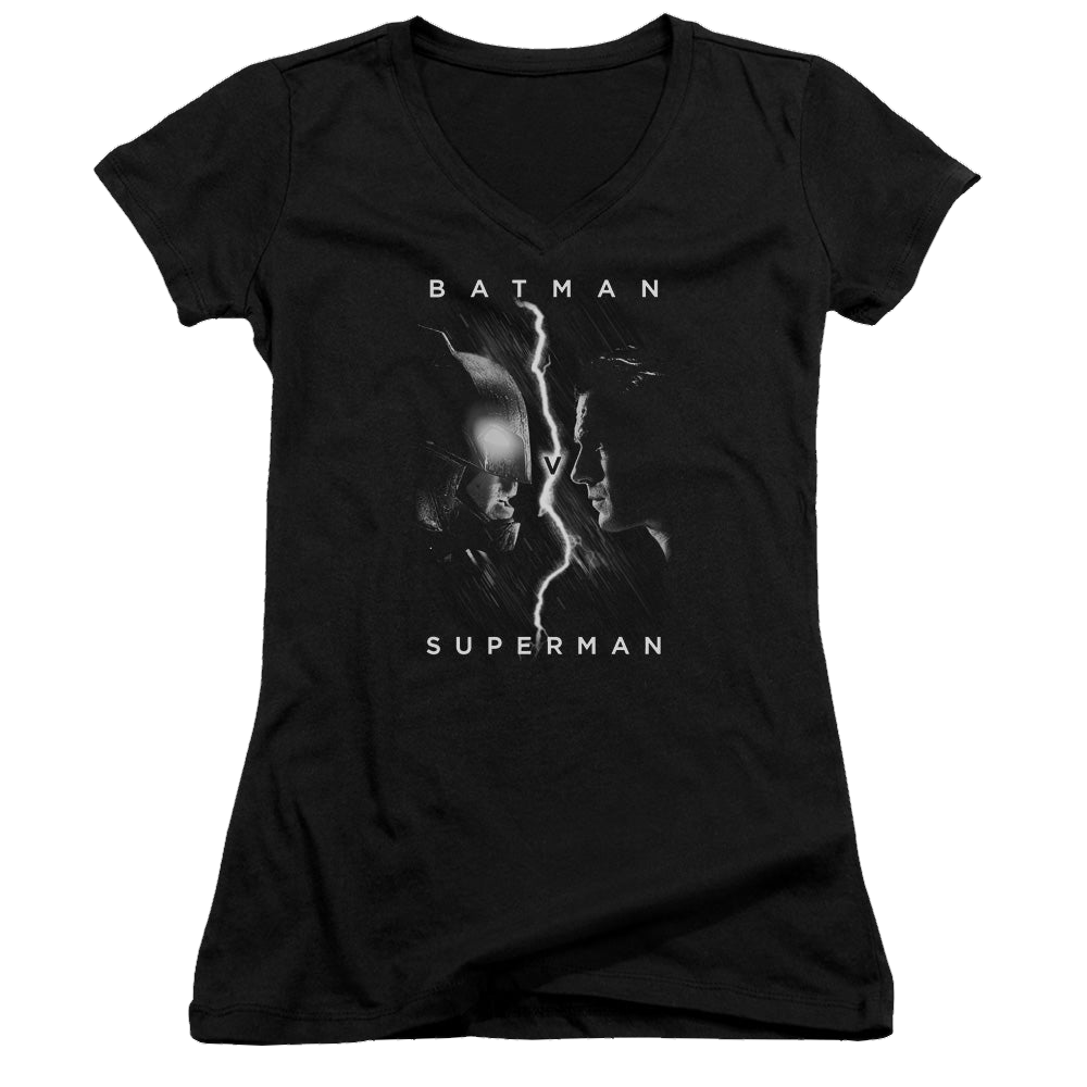 Batman v Superman Face To Face - Juniors V-Neck T-Shirt Juniors V-Neck T-Shirt Batman   