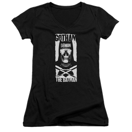 Batman v Superman Demon Bat - Juniors V-Neck T-Shirt Juniors V-Neck T-Shirt Batman   