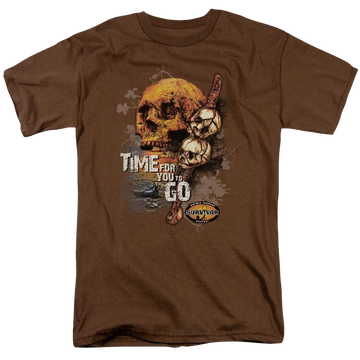 Coffee men's regular fit t-shirt with Survivor Time To Go graphic
