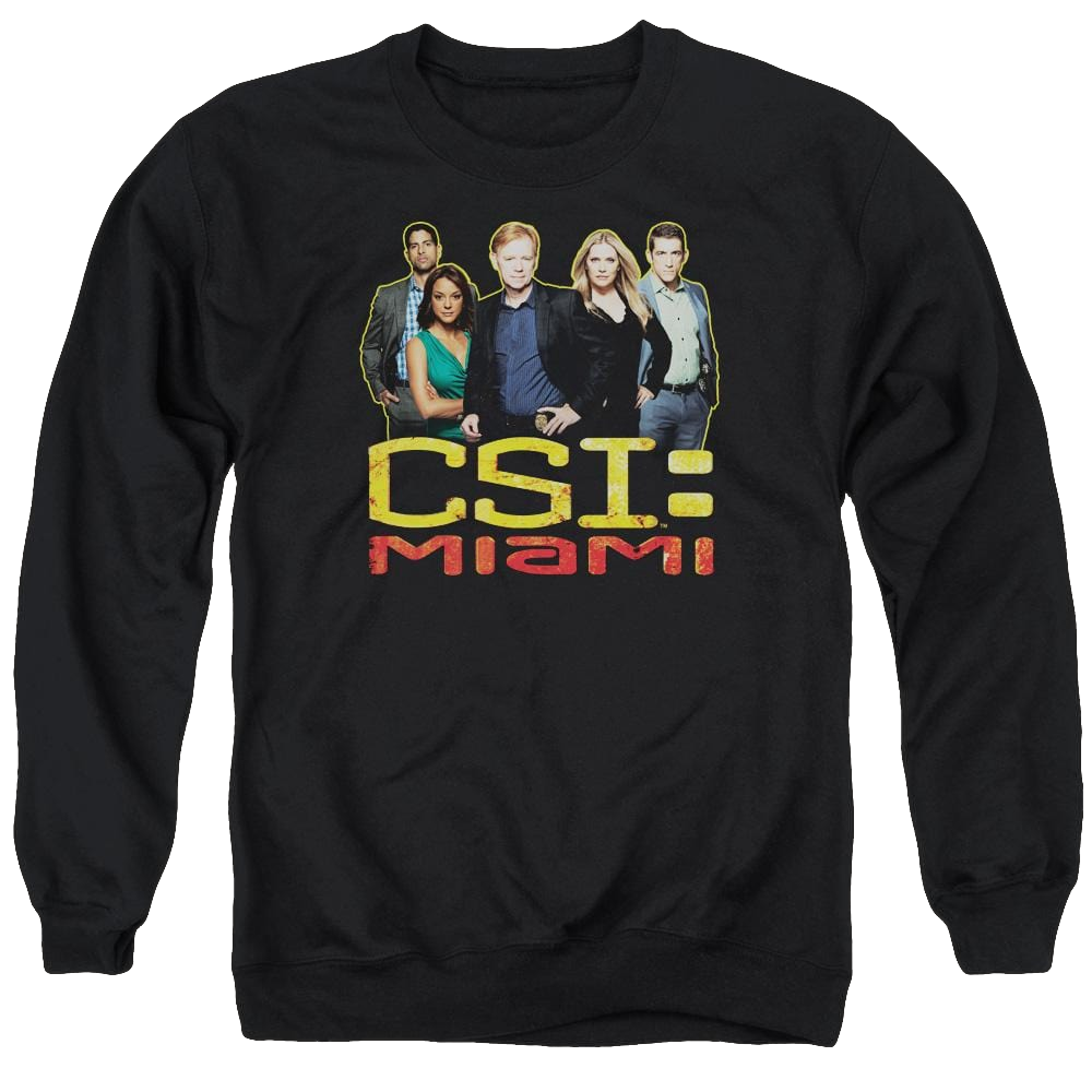 CSI: Miami The Cast In Black - Men's Crewneck Sweatshirt Men's Crewneck Sweatshirt CSI   