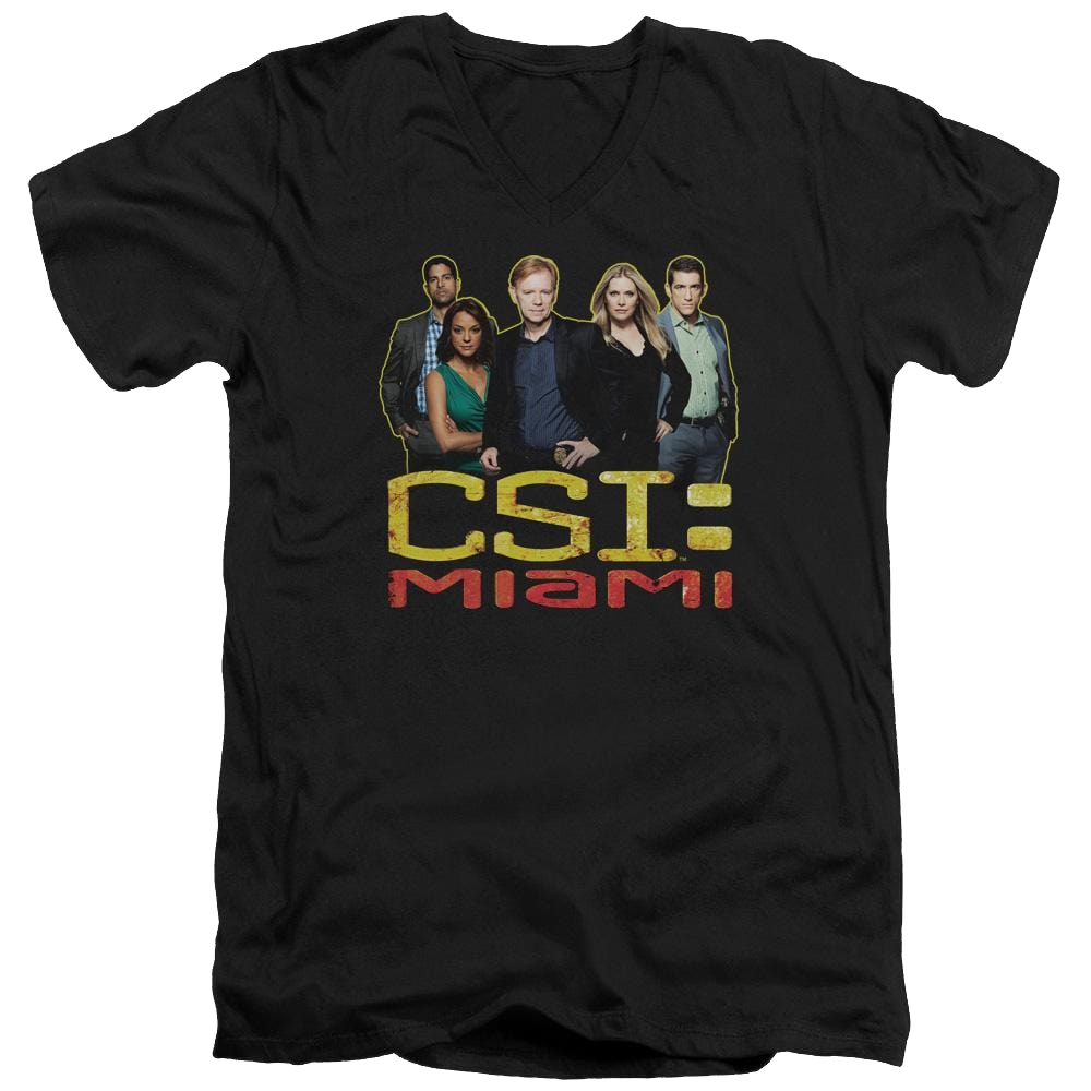 CSI: Miami The Cast In Black - Men's V-Neck T-Shirt Men's V-Neck T-Shirt CSI   