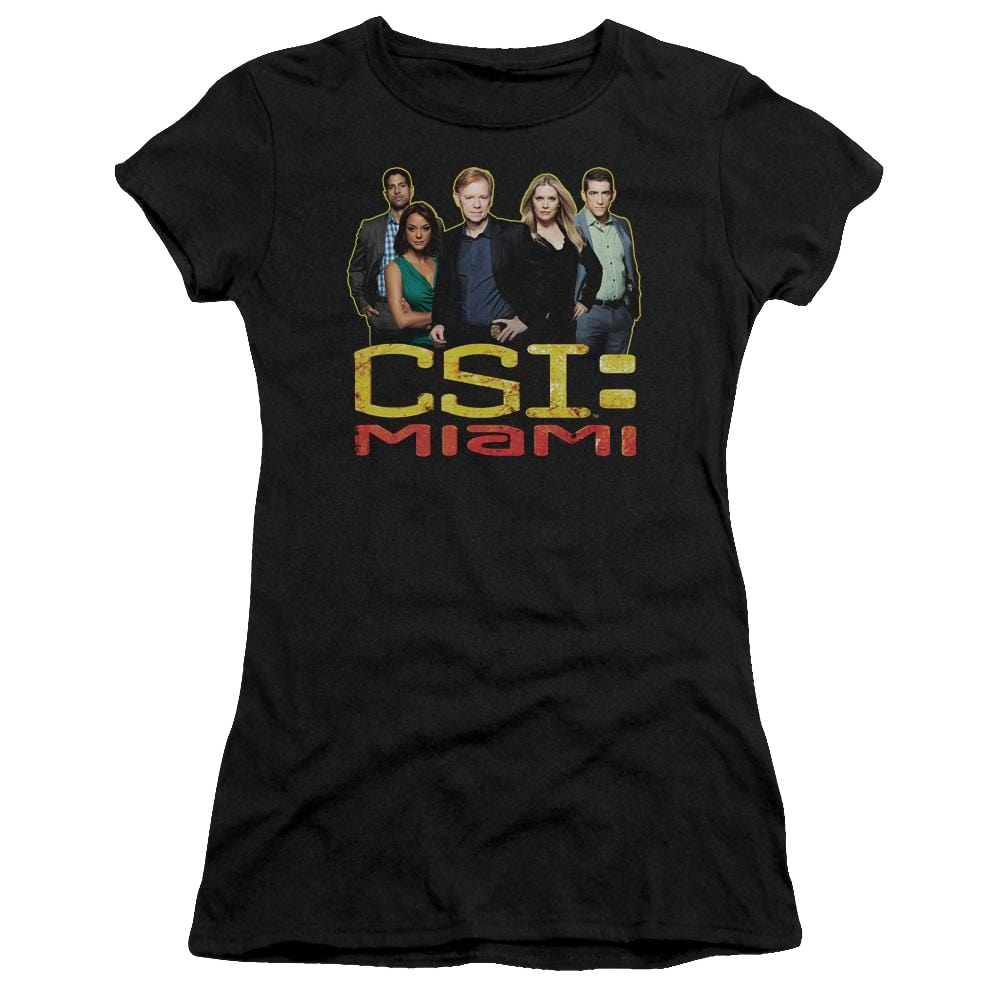 CSI: Miami The Cast In Black - Juniors T-Shirt Juniors T-Shirt CSI   