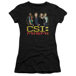 CSI: Miami The Cast In Black - Juniors T-Shirt Juniors T-Shirt CSI   