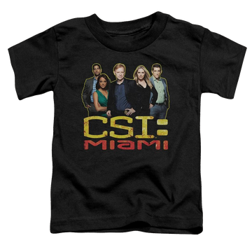 Black toddler t-shirt with CSI Miami The Cast In Black graphic