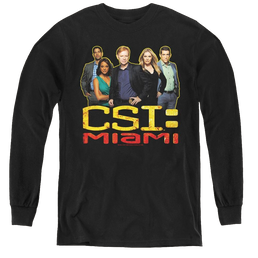 Csi Miami The Cast In Black - Youth Long Sleeve T-Shirt Youth Long Sleeve T-Shirt CSI   