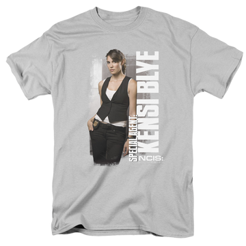 Silver men's regular fit t-shirt with NCIS Los Angeles Kensi graphic