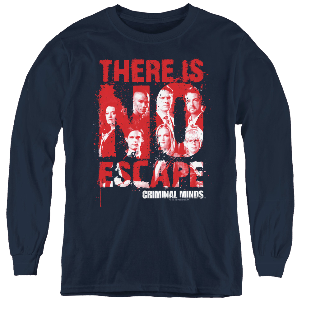 Criminal Minds No Escape - Youth Long Sleeve T-Shirt Youth Long Sleeve T-Shirt Criminal Minds   