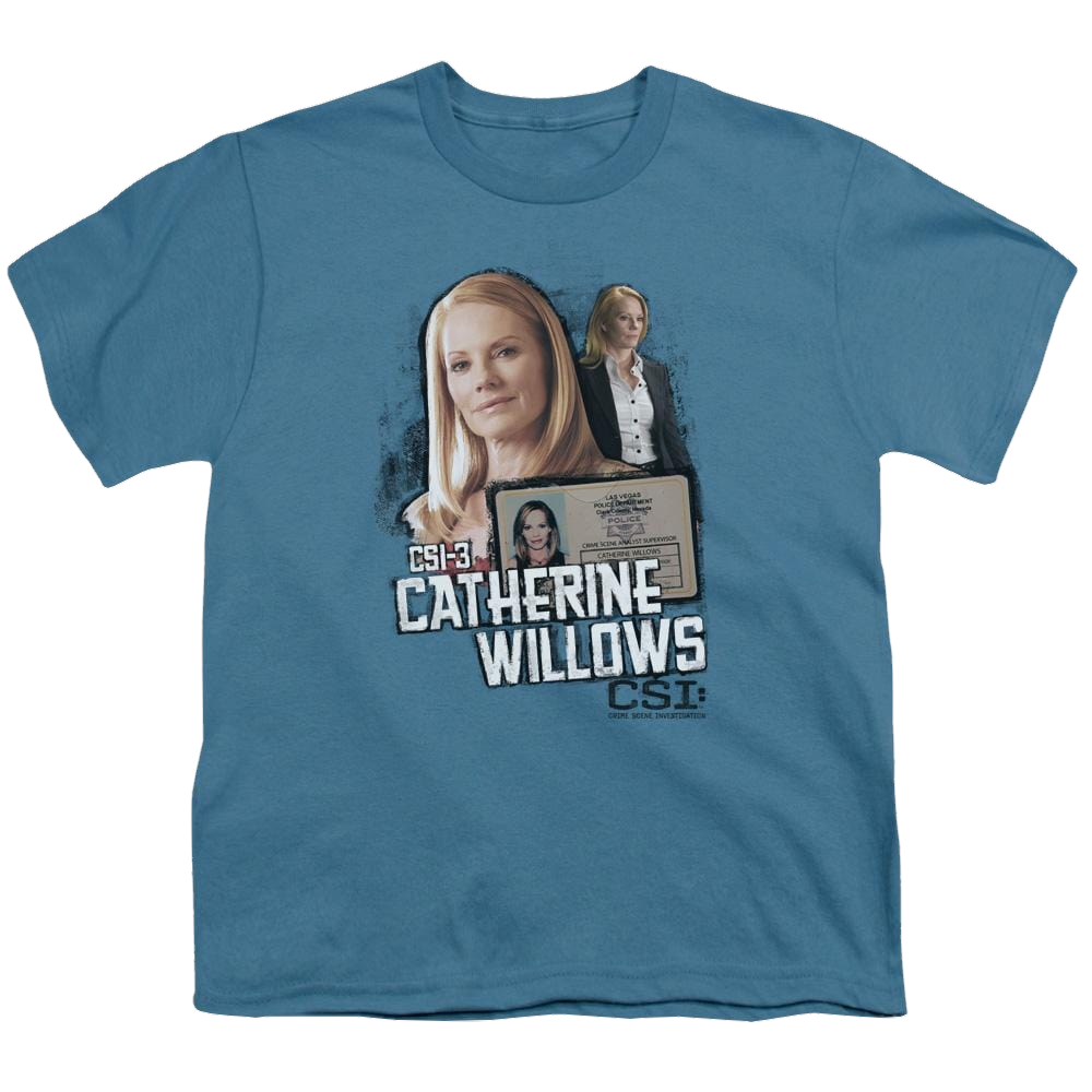 CSI Catherine Willows - Youth T-Shirt (Ages 8-12) Youth T-Shirt (Ages 8-12) CSI   