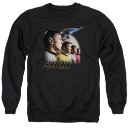 Star Trek Forward To Adventure Men's Crewneck Sweatshirt Men's Crewneck Sweatshirt Star Trek   