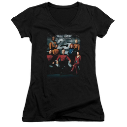 Star Trek 25th Anniversary Crew Juniors V-Neck T-Shirt Juniors V-Neck T-Shirt Star Trek   