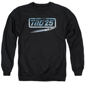 Black men's crewneck sweatshirt with Star Trek The Next Generation Tng 25 Enterprise graphic