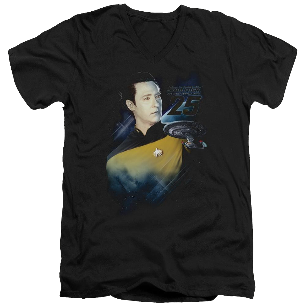 Star Trek Data 25th Men's V-Neck T-Shirt Men's V-Neck T-Shirt Star Trek   